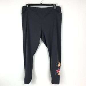 Disney High Rise Skinny Legging Women's Plus Size 1X Gray Minnie Mickey Pockets